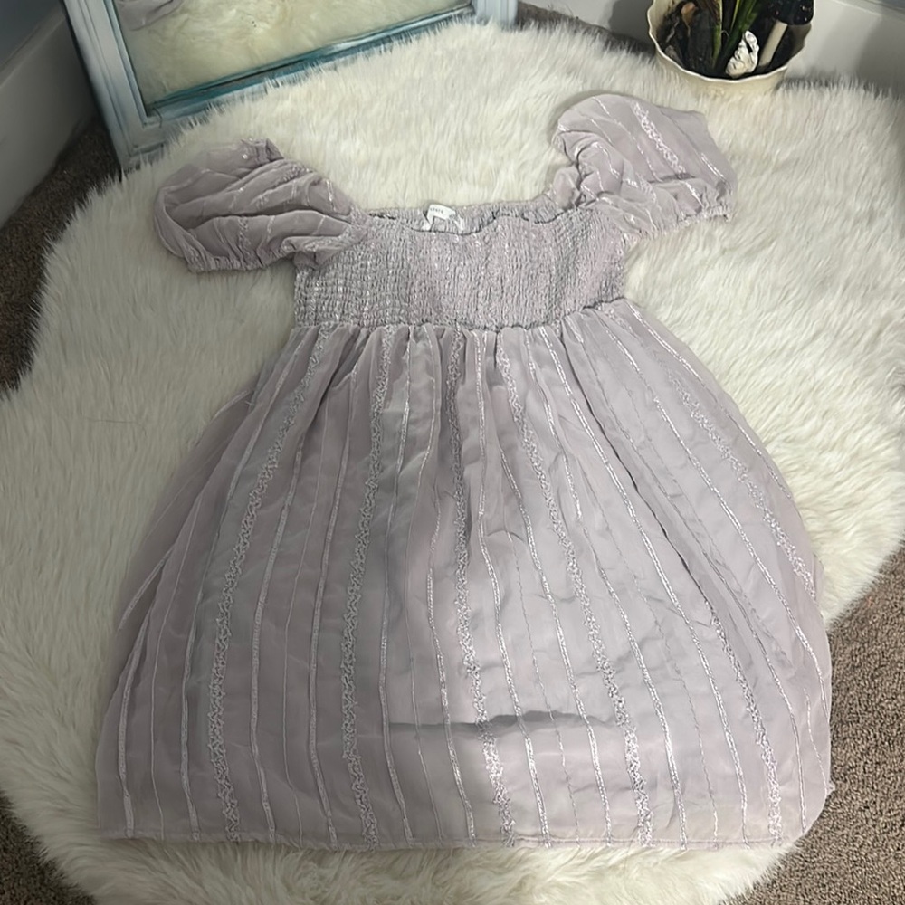 Altar'd State Purple Smocked Off-the-Shoulder Sundress